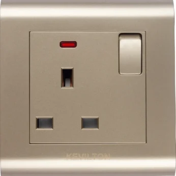 13A Socket with Neon-Modular Series-Gold-Kevilton