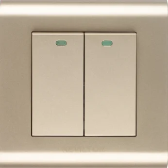 2 Gang 1 Way Switch-Modular Series-Gold-Kevilton