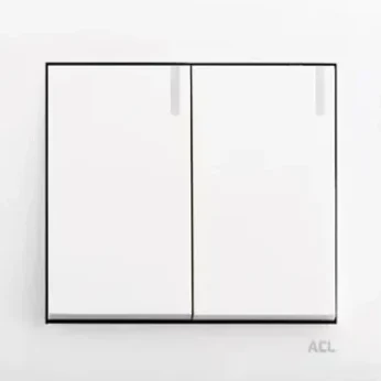 2 Gang 1 Way Switch-Elegance Series-White-ACL