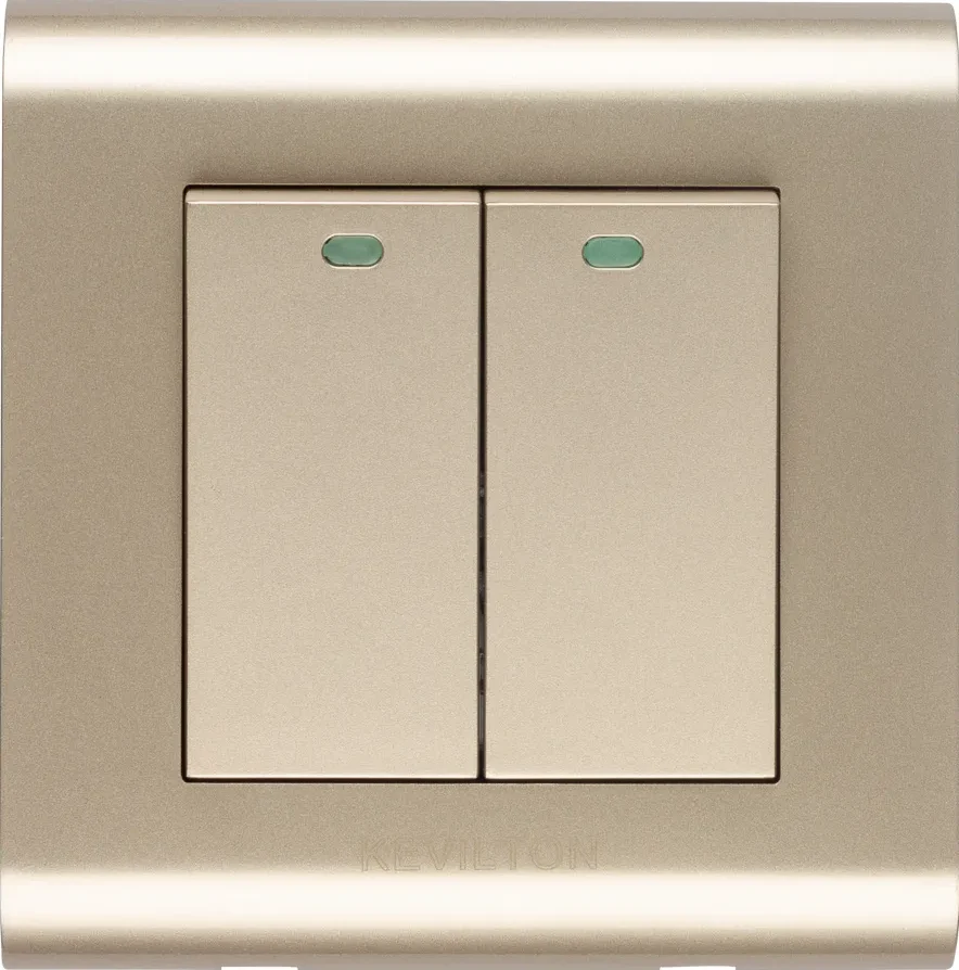 2 Gang 2 Way Switch-Modular Series-Gold-Kevilton 2 gang switch