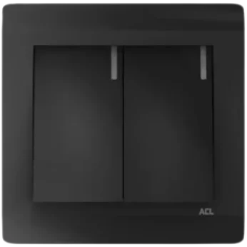 2 Gang 1 Way Switch-Elegance Series-Black-ACL