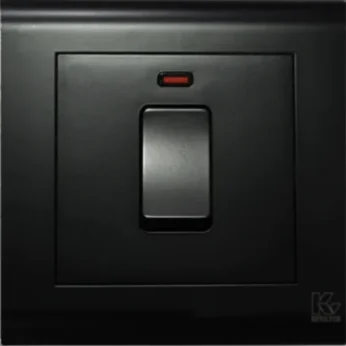 20A Double Pole-With Neon-Modular Series-Jet Black-Kevilton