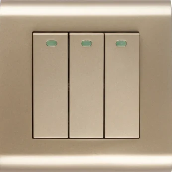 3 Gang 1 Way Switch-Modular Series-Gold-Kevilton