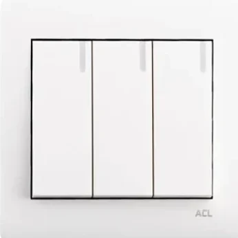 3 Gang 2 Way Switch-Elegance Series-White-ACL