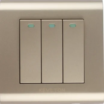 3 Gang 2 Way Switch-Modular Series-Gold-Kevilton