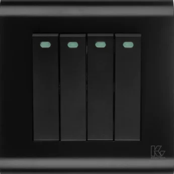 4 Gang 2 Way Switch-Modular Series-Jet Black-Kevilton