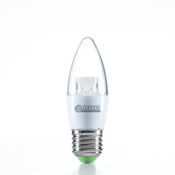LED Candle Bulb 3W E27 (Screw Type) Warm White (3000K)-Green
