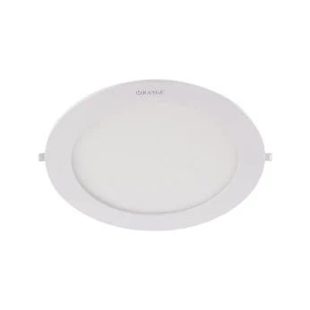 LED Panel Light 12W Warm White (3000K) Recessed Circle-Orange Aluminum Frame