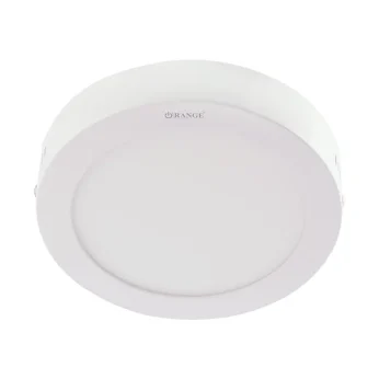 LED Panel Light 12W Warm White (3000K) Surface Circular-Orange Aluminum Frame