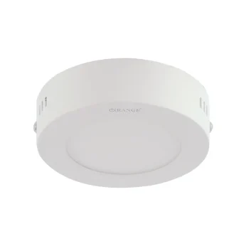 LED Panel Light 6W Warm White (3000K) Surface Round-Orange Aluminum Frame
