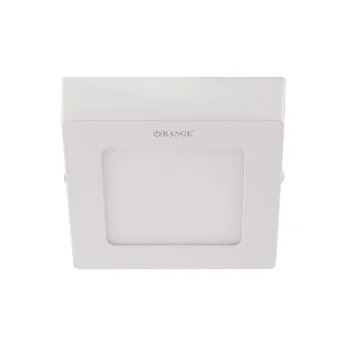 LED Panel Light 6W Warm White (3000K) Surface Square-Orange Aluminum Frame