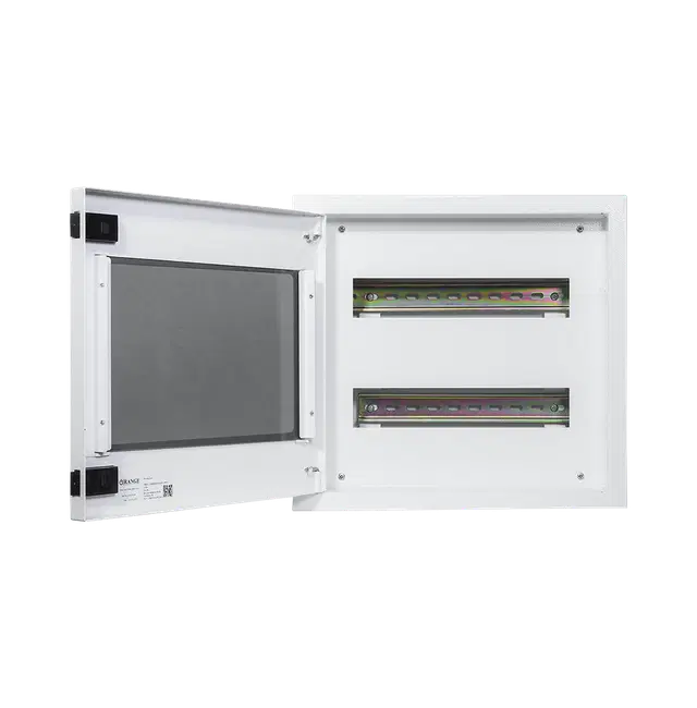 Metal Enclosure 2 Row 28 Way with Transparent Glass Door 375mm x 350mm x 115mm-Orange Metal Enclosure 2 Row 28 Way with Transparent Glass Door 375mm x 350mm x 115mm-Orange - Image 2