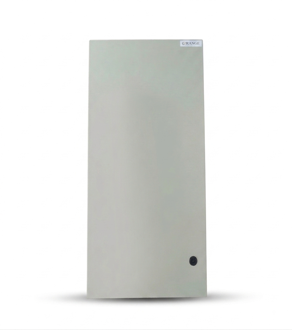 Metal Enclosure Box 3 Row 42 Way + MCCB cut with Bus Bars - Orange Industrial 3row-42-way-metal-enclosure-door-close