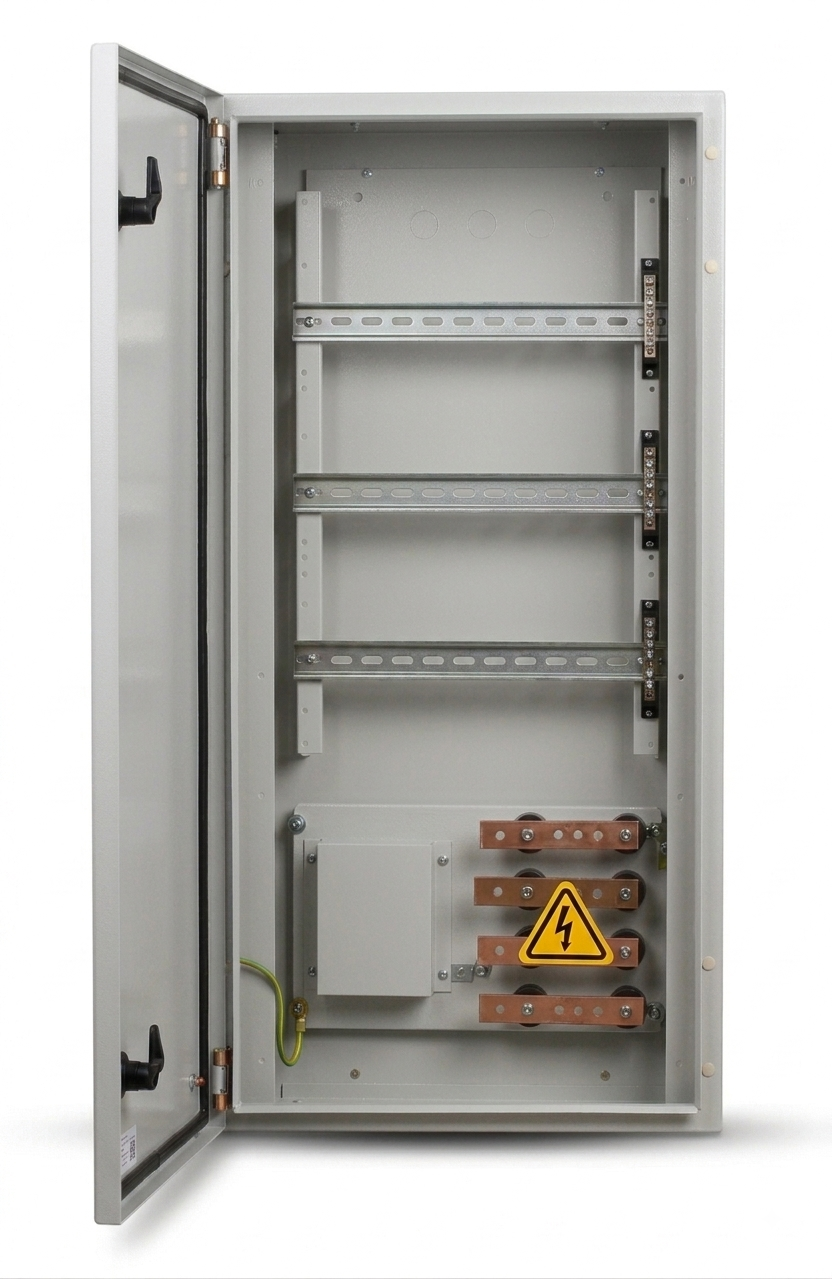 Metal Enclosure Box 3 Row 42 Way + MCCB cut with Bus Bars - Orange Industrial Metal Enclosure Box 3 Row 42 Way + MCCB cut with Bus Bars - Orange Industrial - Image 3