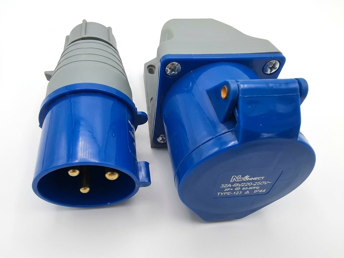 Industrial Socket 32A 3 Pins Wall Mounted Type IP44  – NConnect